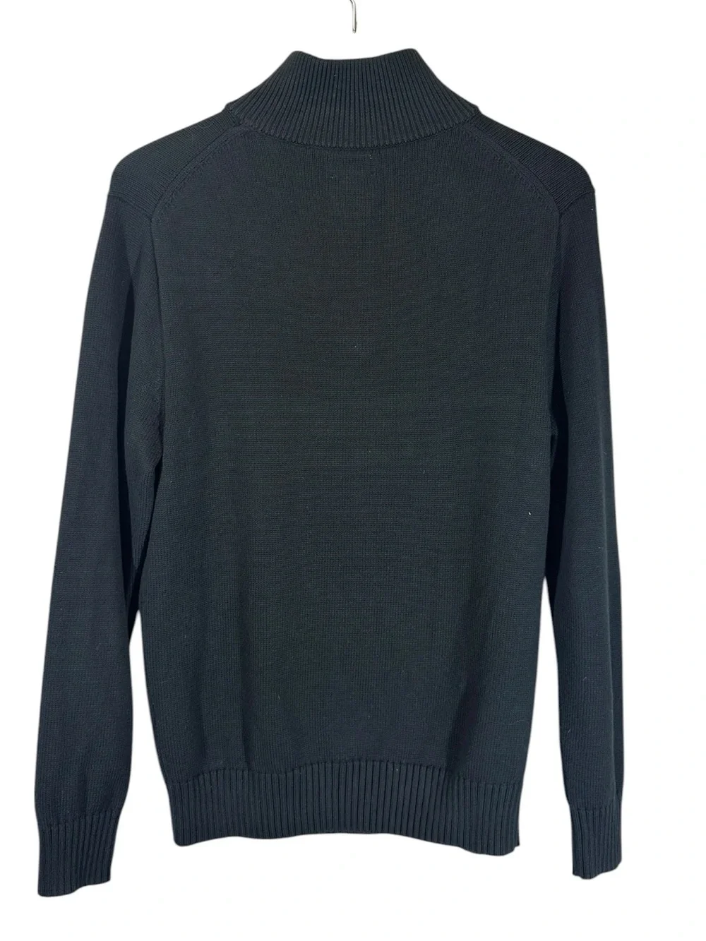 KNIT for J.CREW Men's Small Black 1/4 Zip Pullover Cotton Sweater